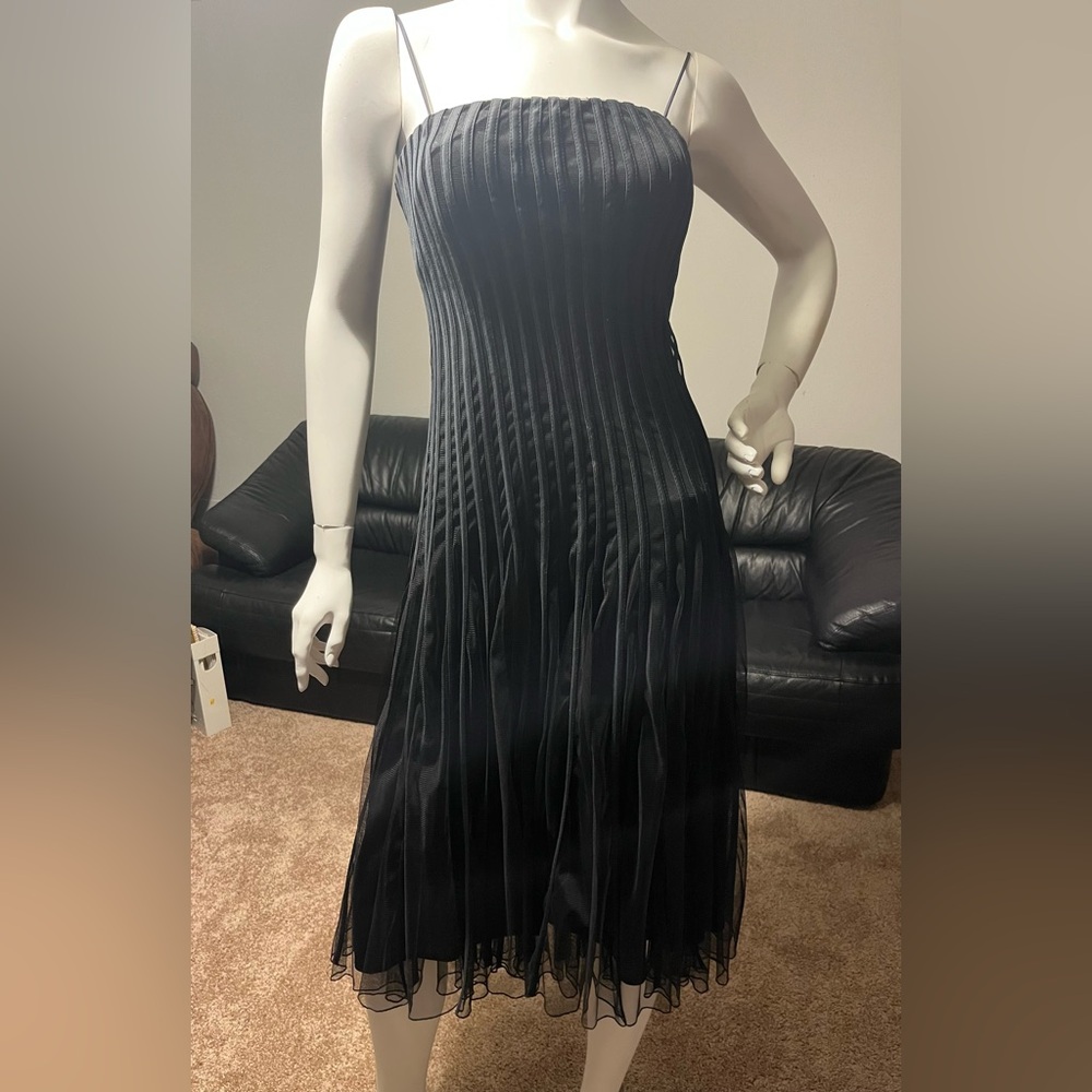 JS Collection Elegant Black Pleated sleeveless strapless Dress